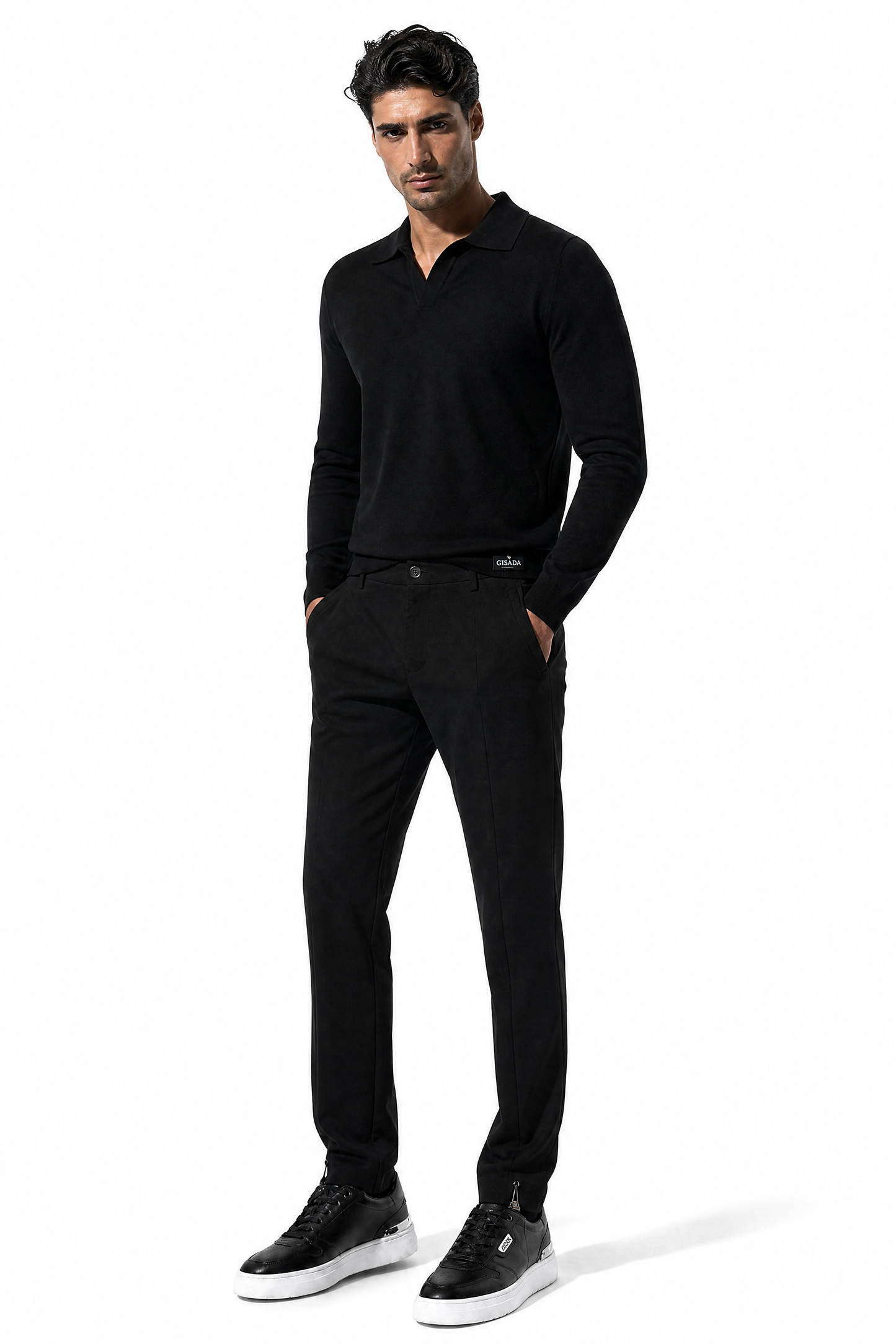 Single-Pleat Wool Blend Pants