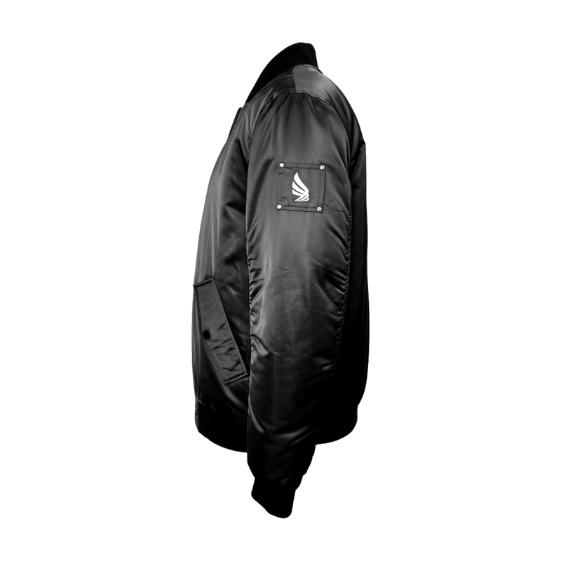 Midnight Down‑Filled Technical Bomber Jacket