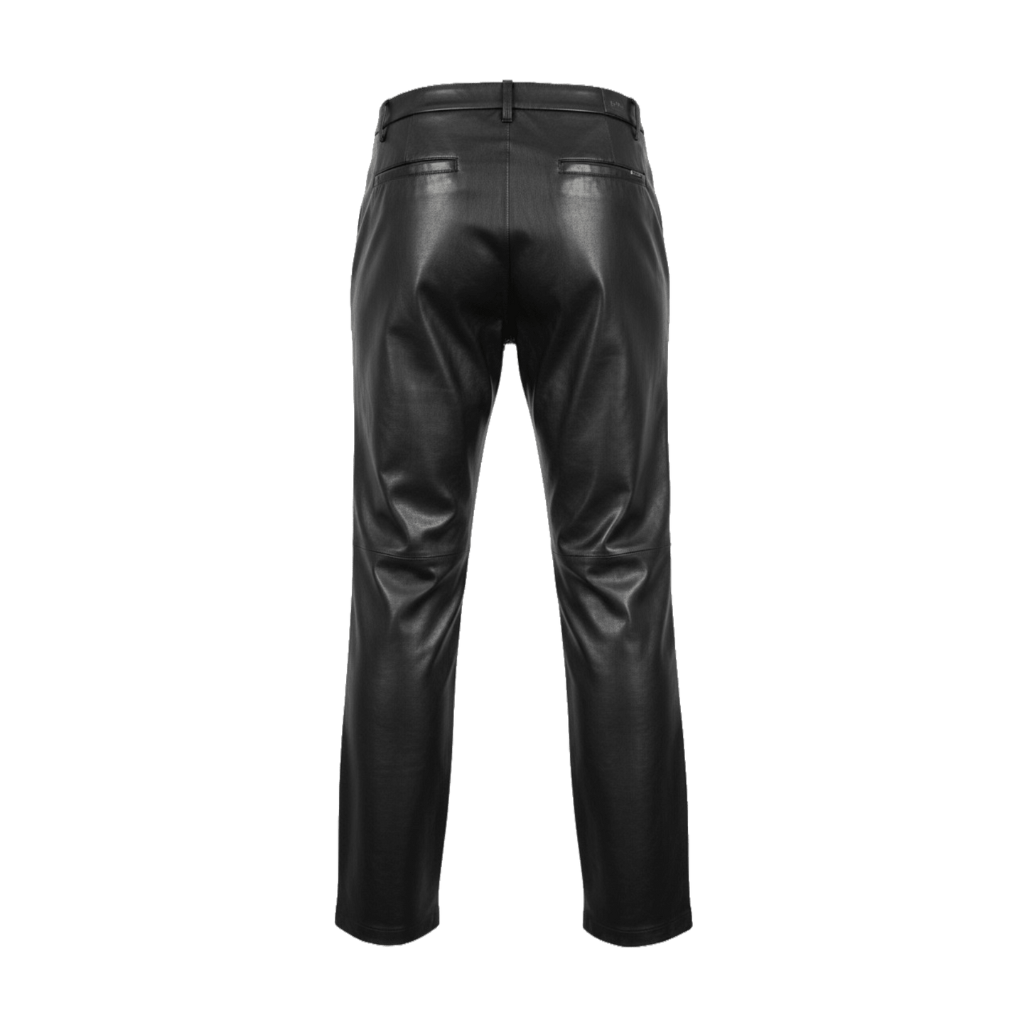 Midnight Lamb Leather Straight Leg Pants - Gisada.com