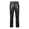 Midnight Lamb Leather Straight Leg Pants - Gisada.com