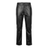 Midnight Lamb Leather Straight Leg Pants - Gisada.com