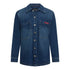 Oversized Denim Shirt with Gisada Logo and Mini Label Patch - Gisada.com