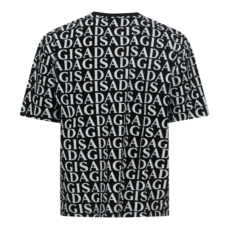 Übergroßes T-Shirt aus schwerer Baumwolle mit Allover-Druck