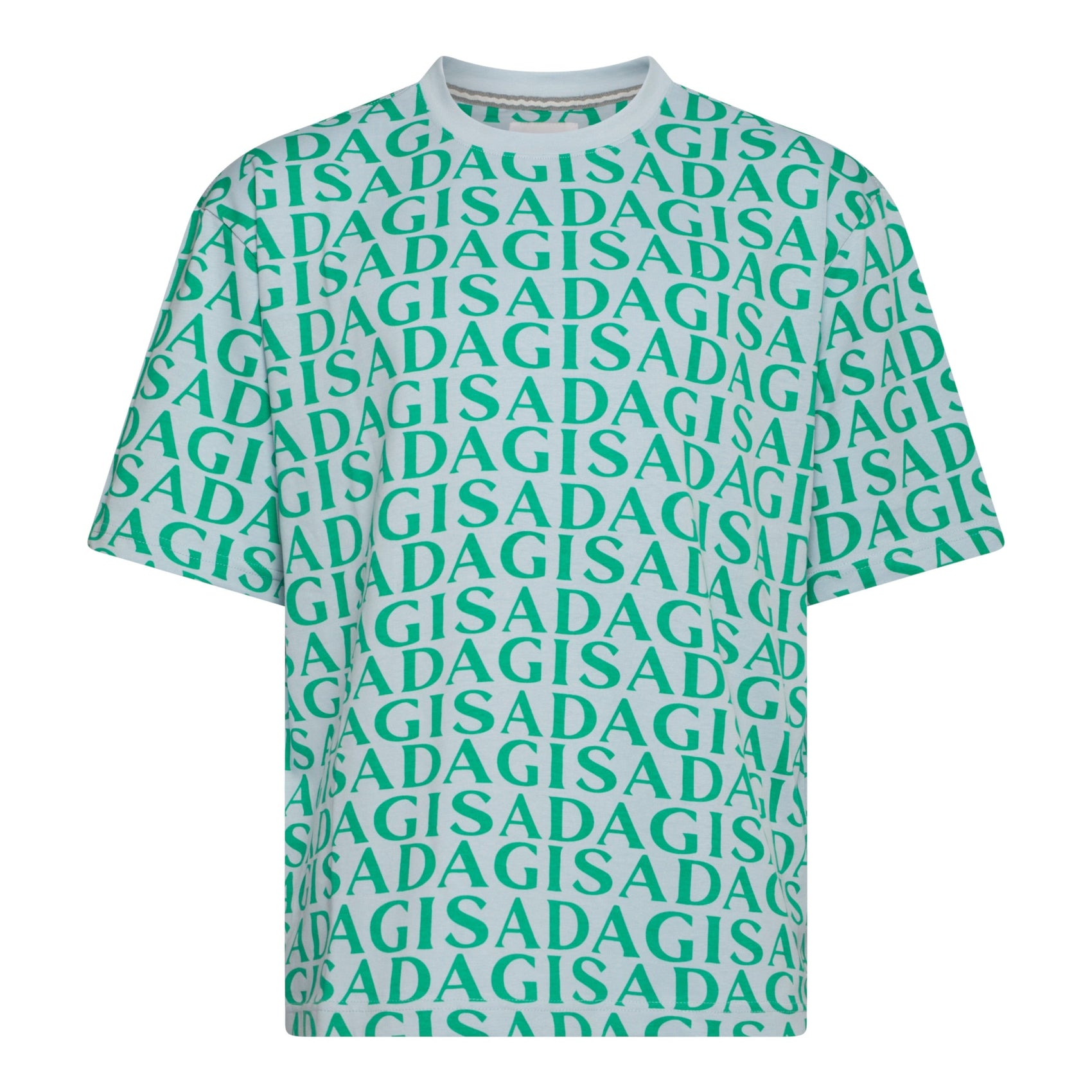 Oversized T-Shirt in Heavy Cotton with Allover Print - Gisada.com