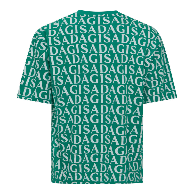 Übergroßes T-Shirt aus schwerer Baumwolle mit Allover-Druck