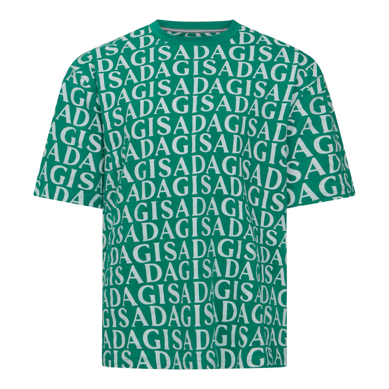 Oversized T-Shirt in Heavy Cotton with Allover Print - Gisada.com