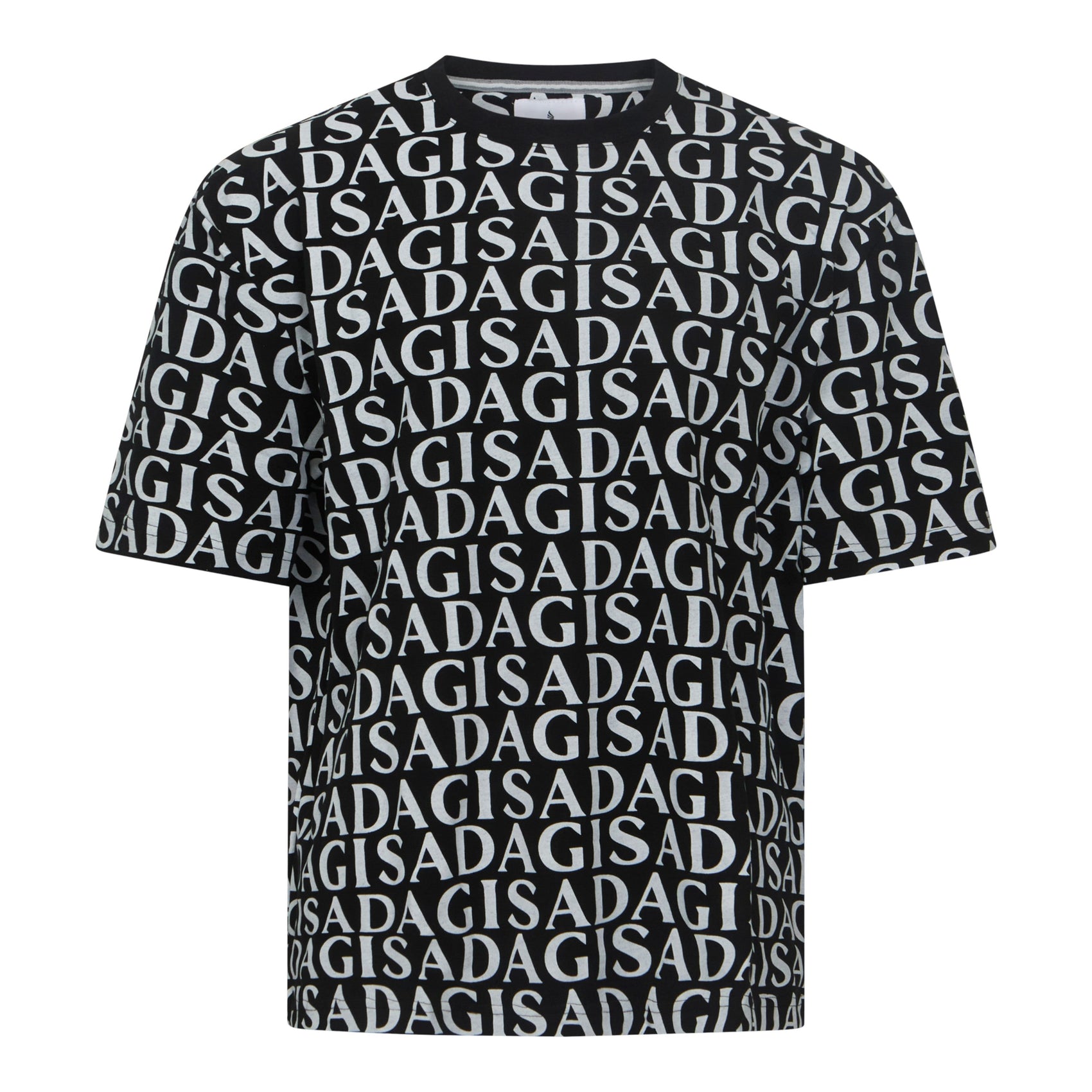 Oversized T-Shirt in Heavy Cotton with Allover Print - Gisada.com