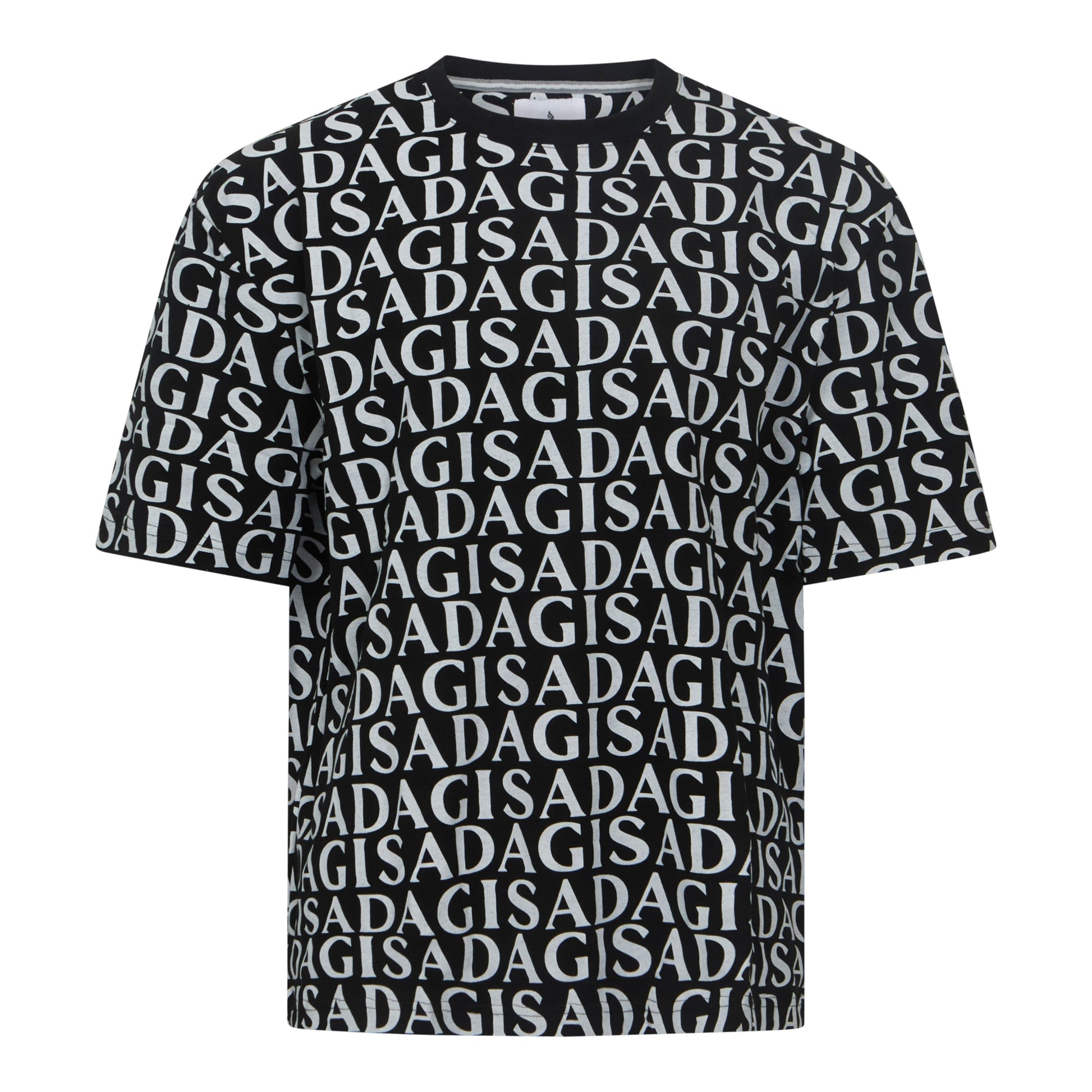 Oversized T-Shirt in Heavy Cotton with Allover Print - Gisada.com