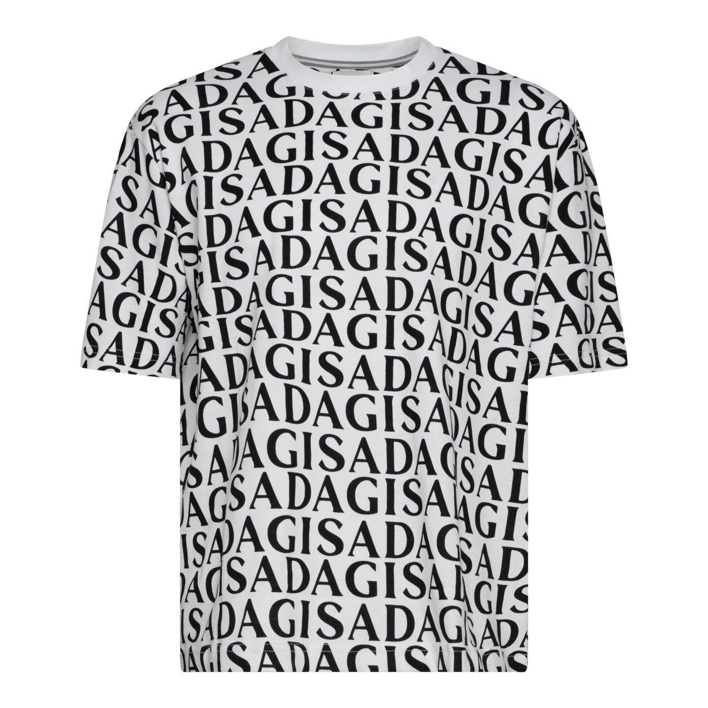 Oversized T-Shirt in Heavy Cotton with Allover Print - Gisada.com