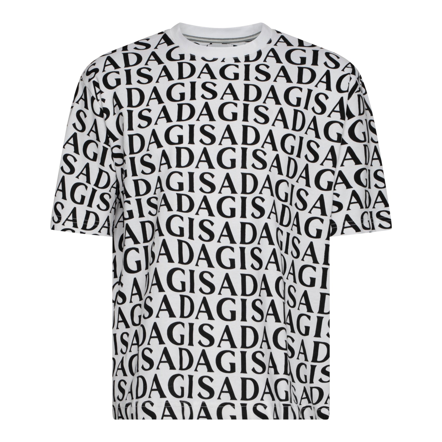 Oversized T-Shirt in Heavy Cotton with Allover Print - Gisada.com