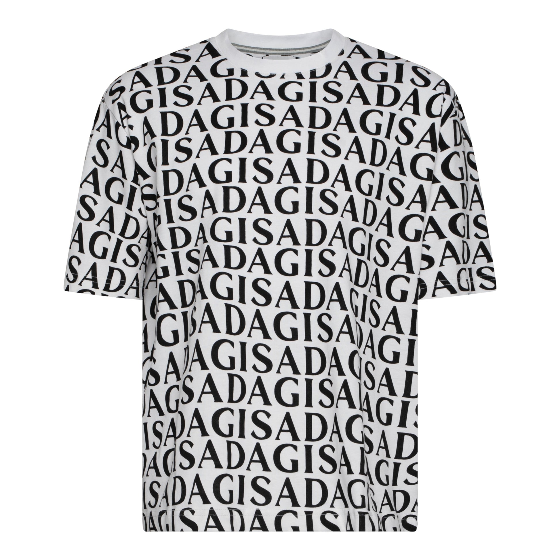 Oversized T-Shirt in Heavy Cotton with Allover Print - Gisada.com