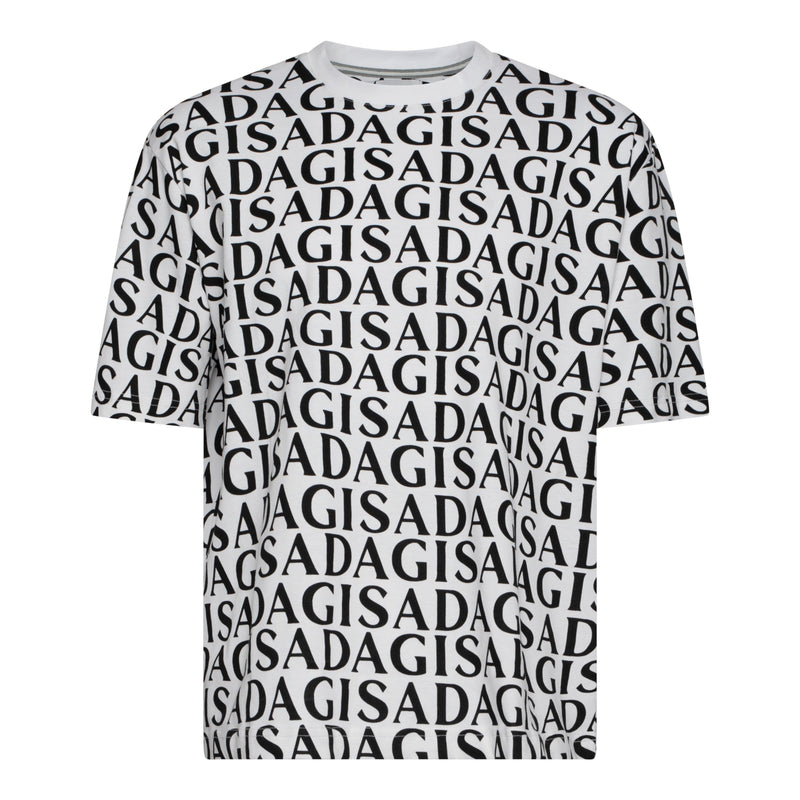 Oversized T-Shirt in Heavy Cotton with Allover Print - Gisada.com