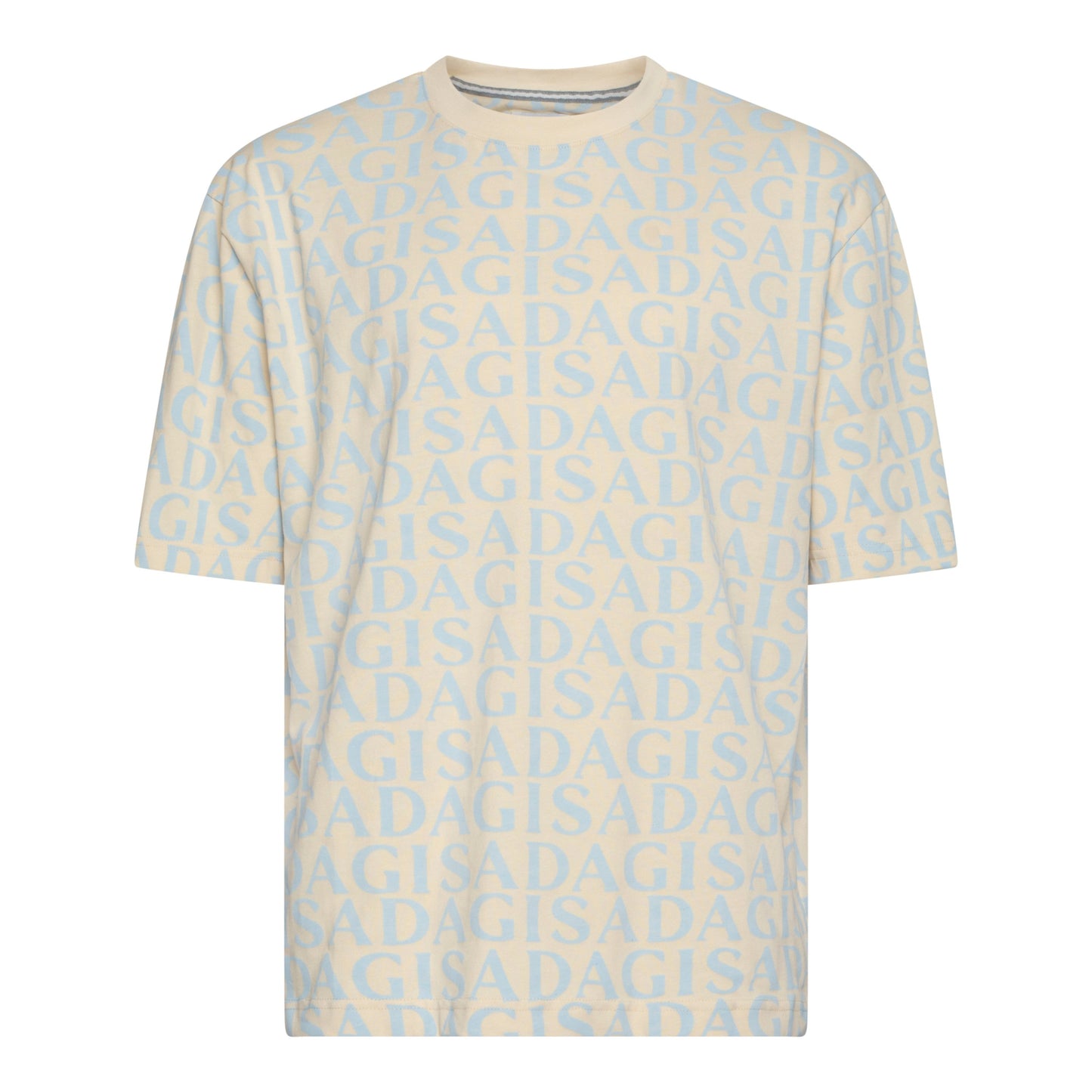 Oversized T-Shirt in Heavy Cotton with Allover Print - Gisada.com