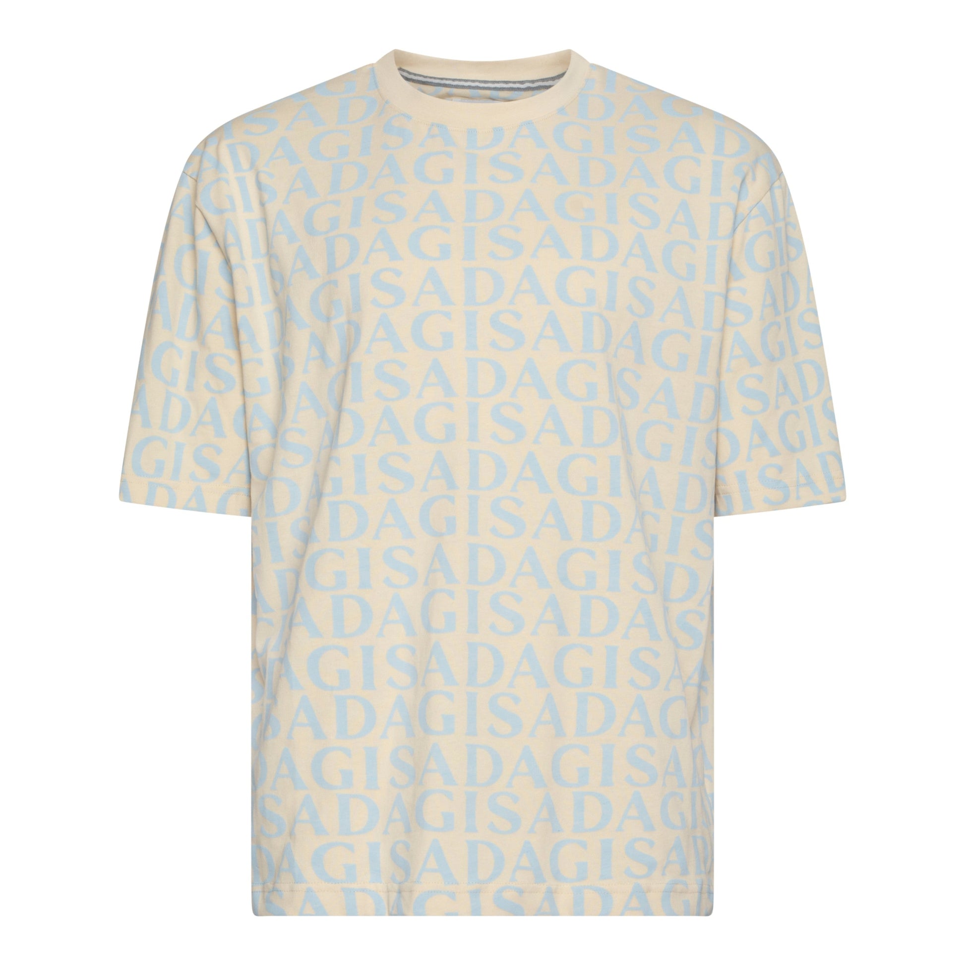 Oversized T-Shirt in Heavy Cotton with Allover Print - Gisada.com
