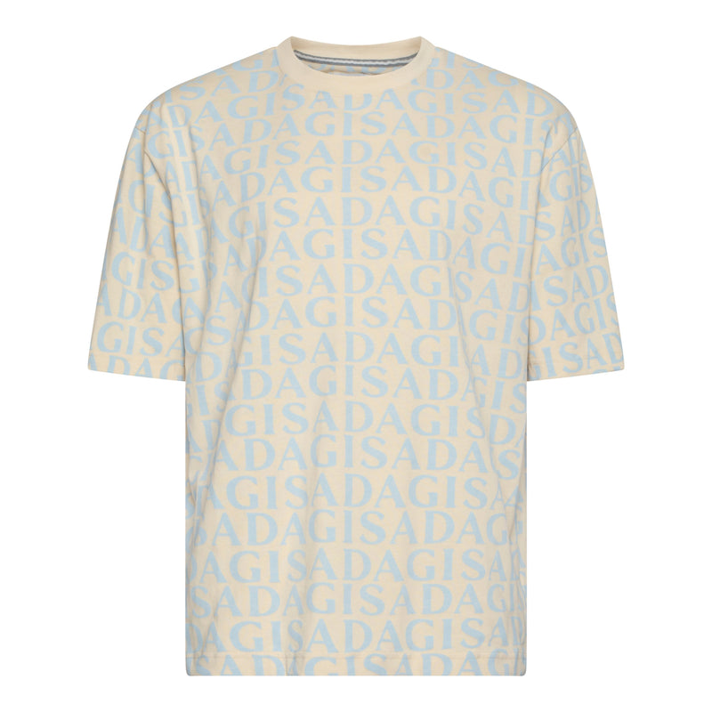 Oversized T-Shirt in Heavy Cotton with Allover Print - Gisada.com