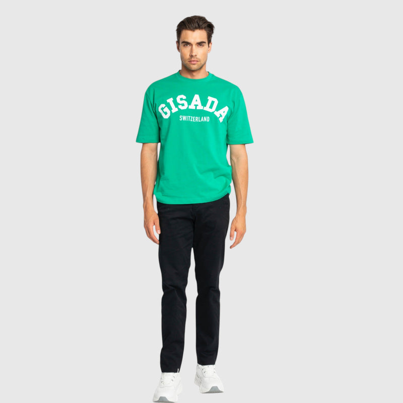 Oversized T-Shirt in Heavy Cotton with College Print