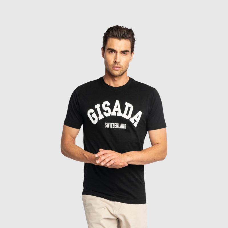 Oversized T-Shirt in Heavy Cotton with College Print - Gisada.com