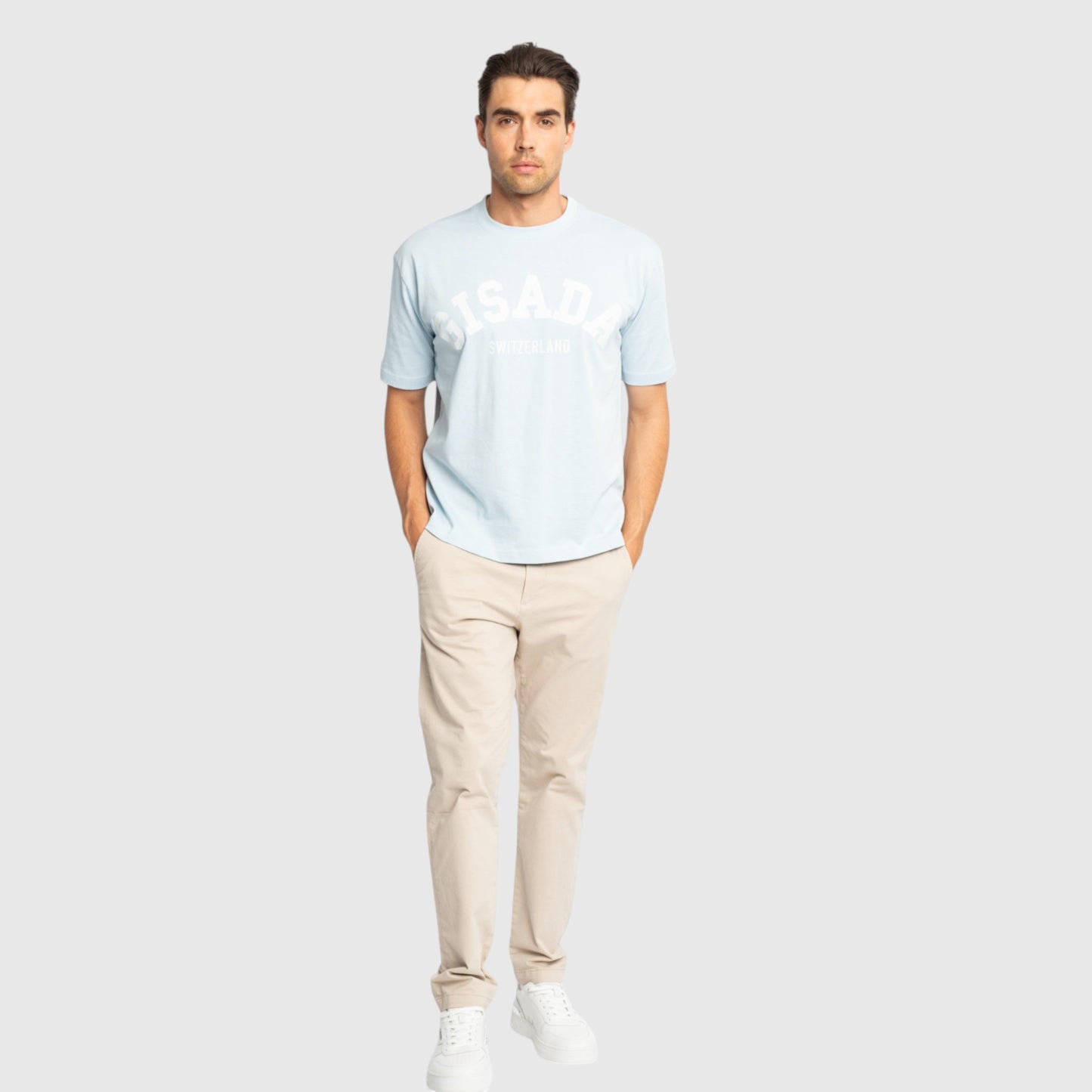 Oversized T-Shirt in Heavy Cotton with College Print - Gisada.com