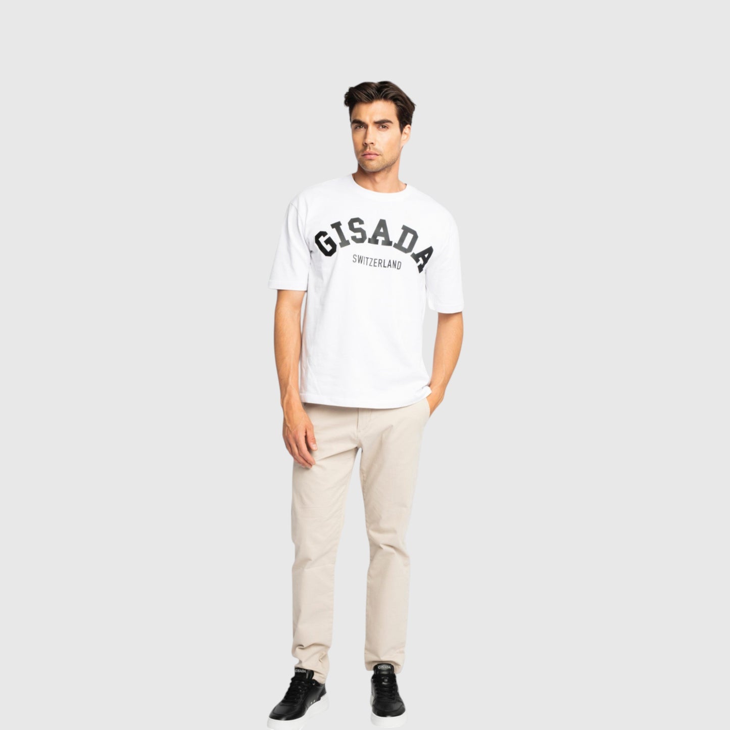 Oversized T-Shirt in Heavy Cotton with College Print - Gisada.com