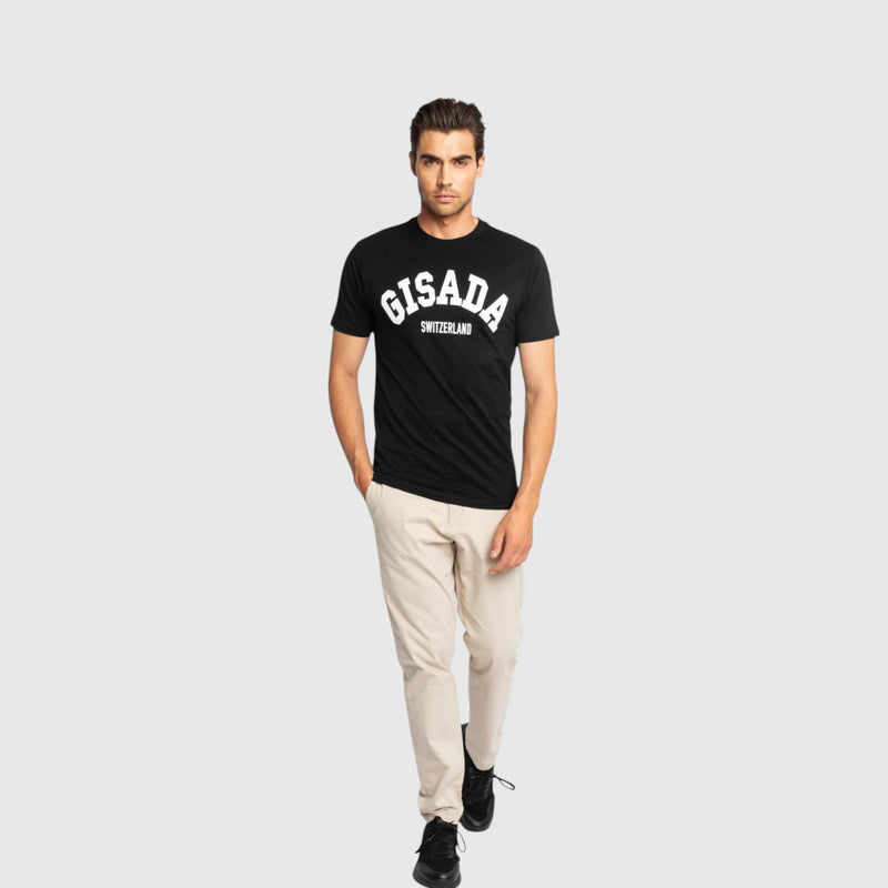 Oversized T-Shirt in Heavy Cotton with College Print - Gisada.com