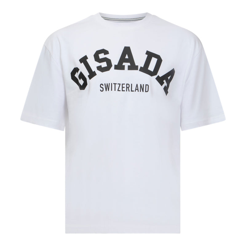 Oversized T-Shirt in Heavy Cotton with College Print - Gisada.com