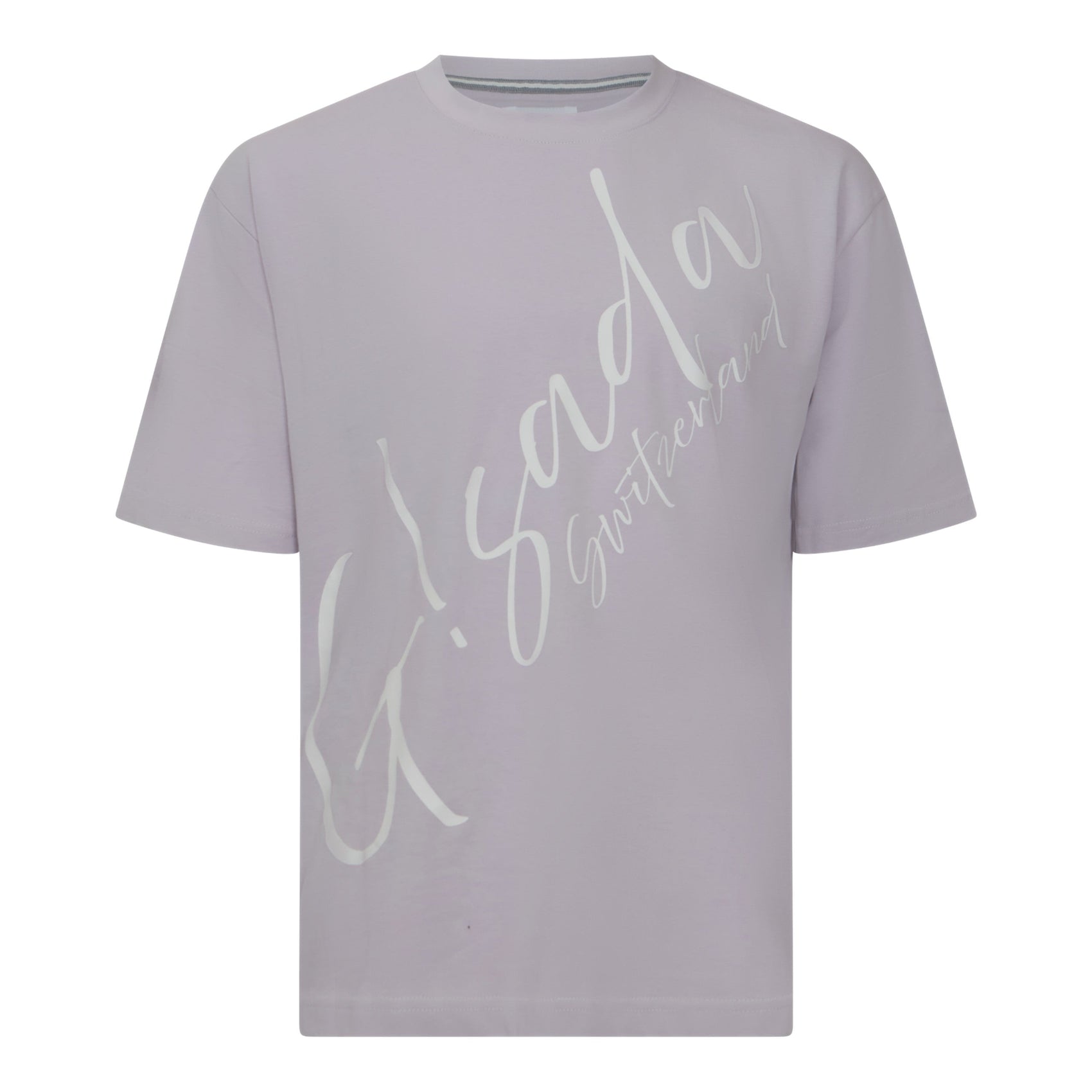 Oversized T-Shirt in Heavy Cotton with Cursive Print - Gisada.com