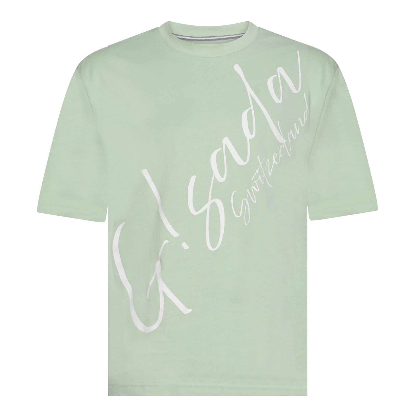 Oversized T-Shirt in Heavy Cotton with Cursive Print - Gisada.com