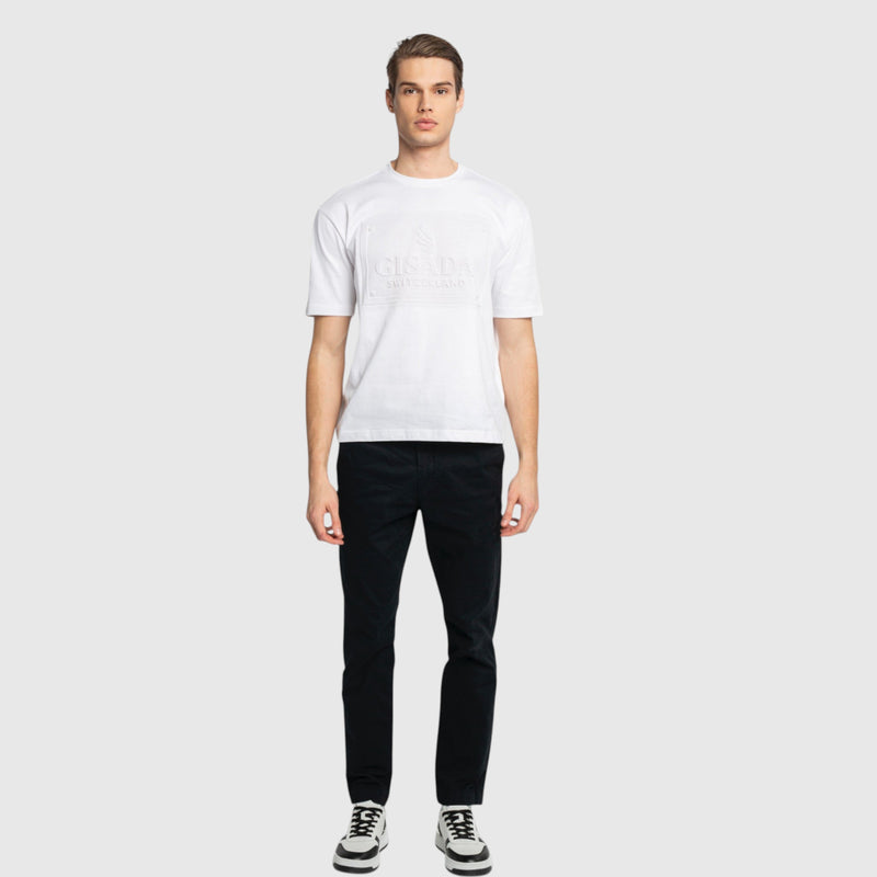 Oversized T-Shirt in Heavy Cotton with Embossed Logo