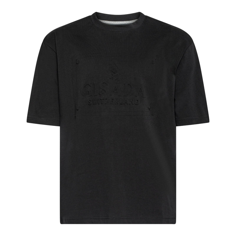Oversized T-Shirt in Heavy Cotton with Embossed Logo - Gisada.com
