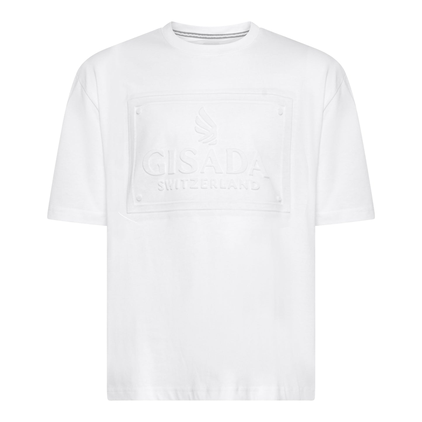 Oversized T-Shirt in Heavy Cotton with Embossed Logo - Gisada.com
