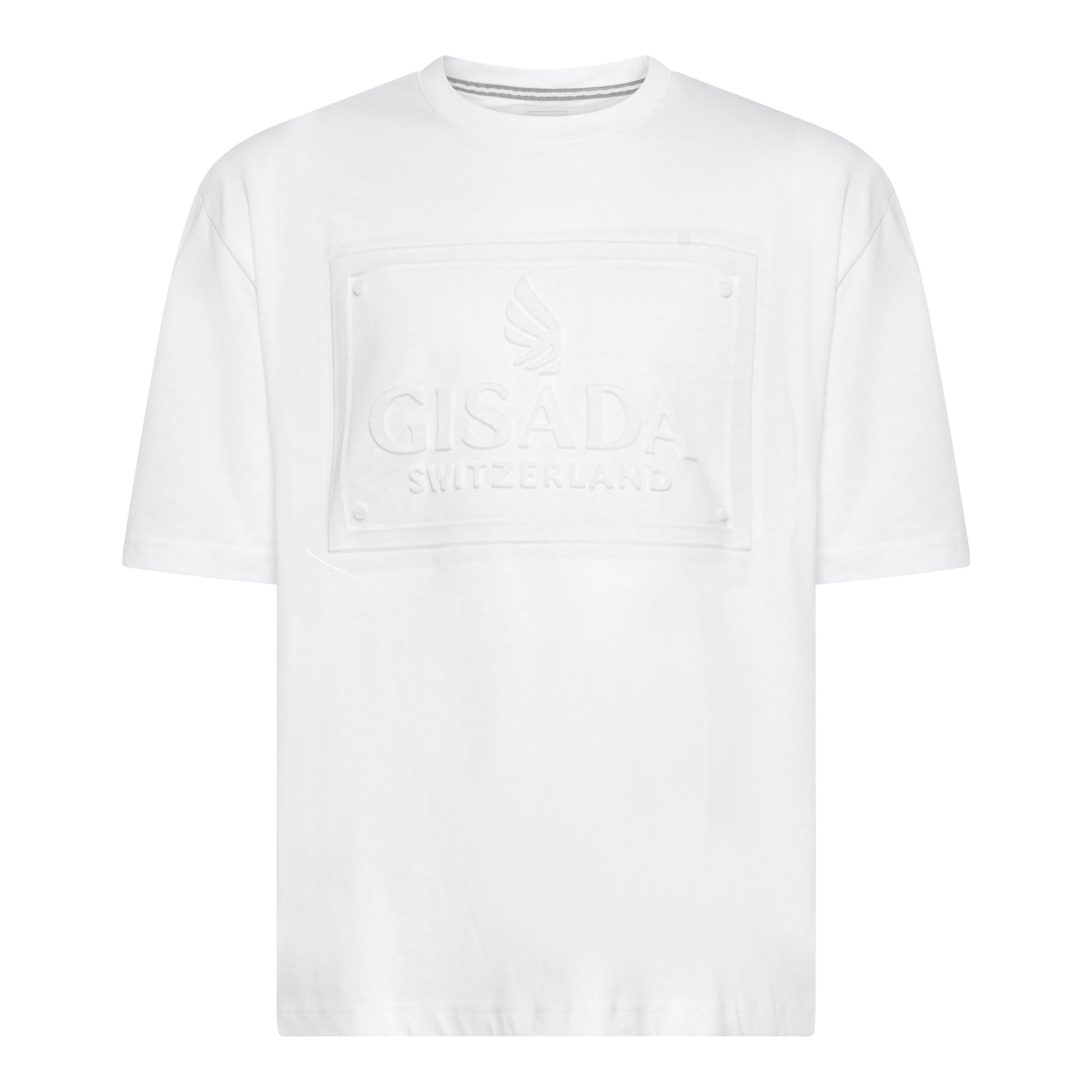 Oversized T-Shirt in Heavy Cotton with Embossed Logo - Gisada.com