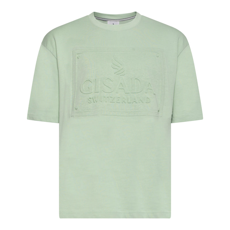 Oversized T-Shirt in Heavy Cotton with Embossed Logo - Gisada.com