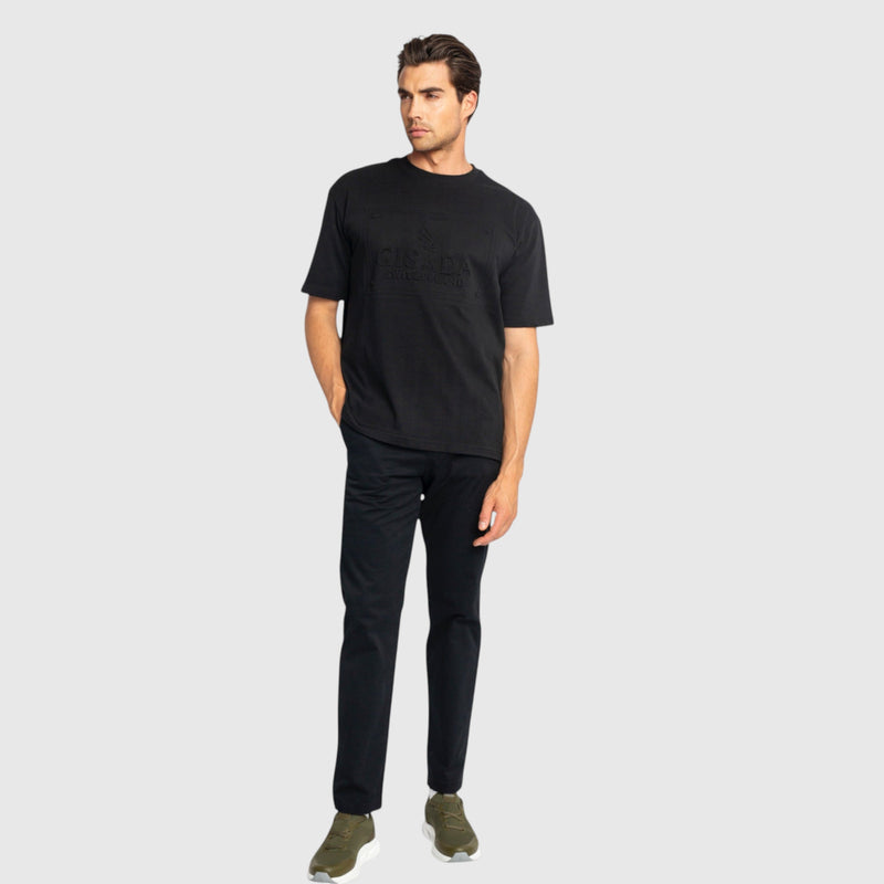 Oversized T-Shirt in Heavy Cotton with Embossed Logo - Gisada.com
