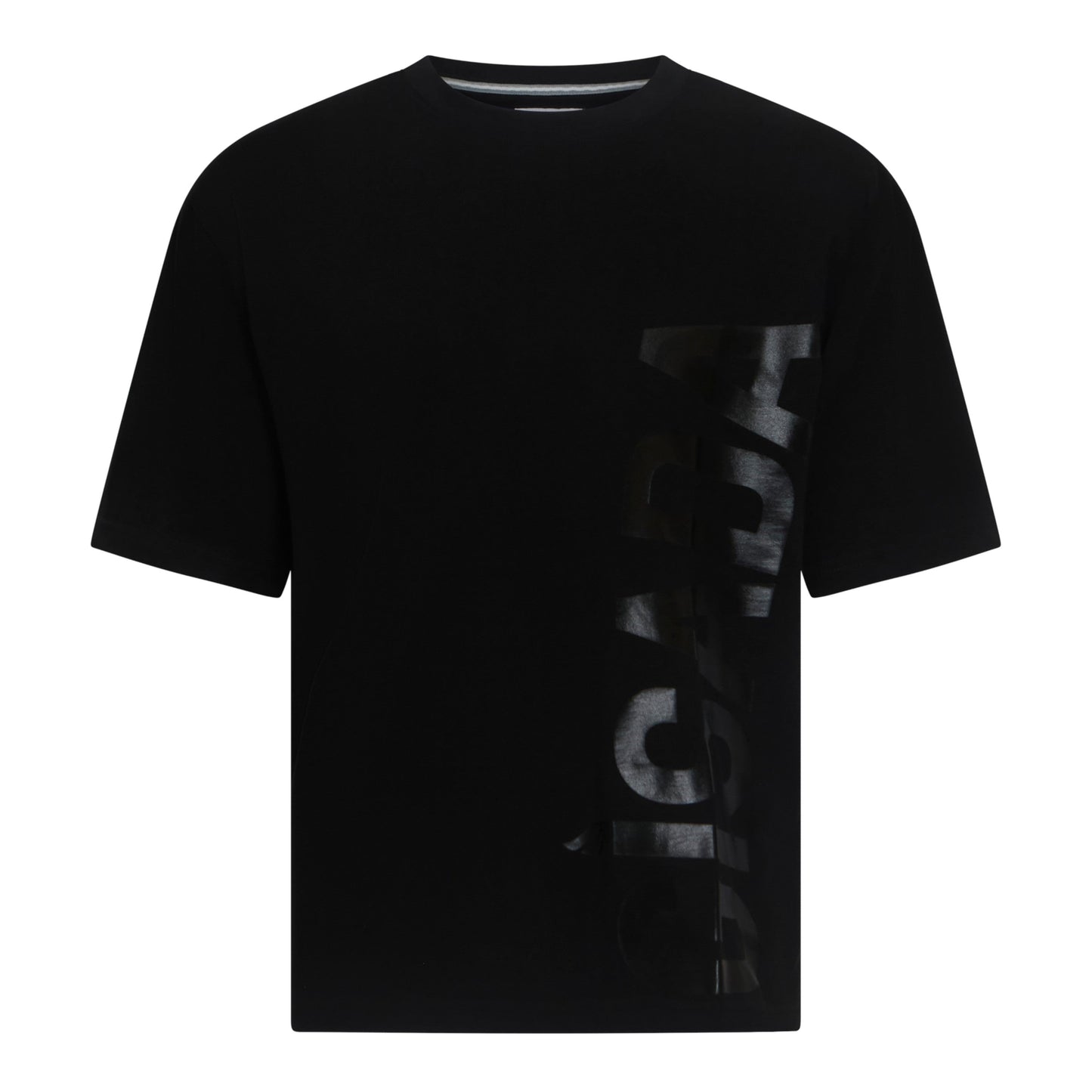 Oversized T-Shirt in Heavy Cotton with Large Side Logo Flock Print - Gisada.com