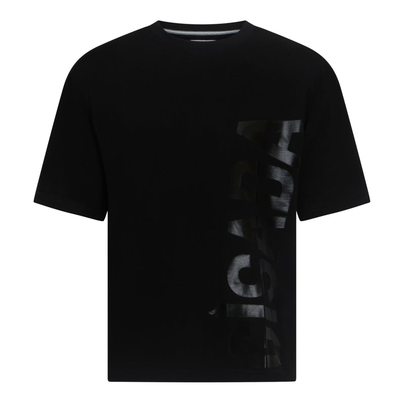 Oversized T-Shirt in Heavy Cotton with Large Side Logo Flock Print - Gisada.com