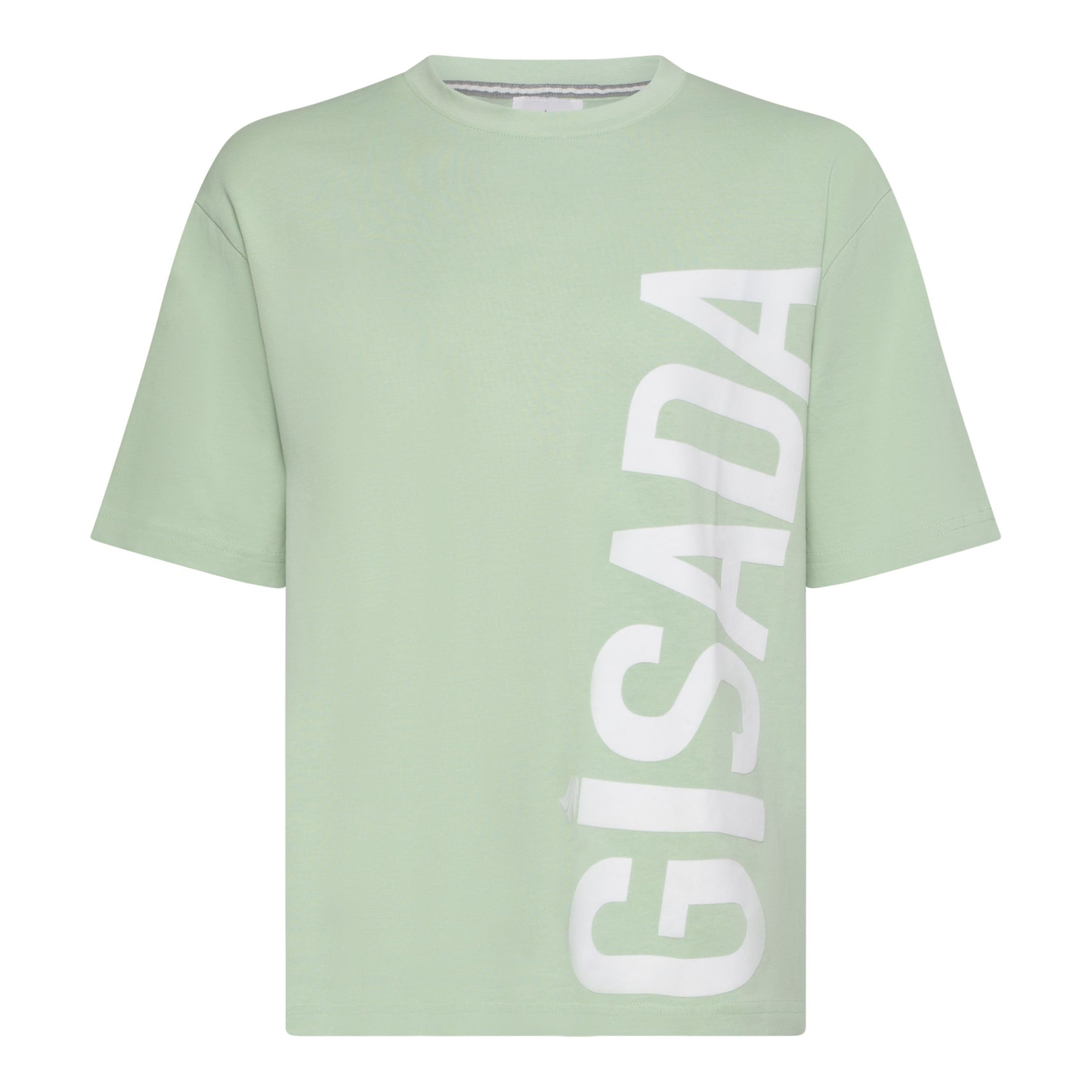 Oversized T-Shirt in Heavy Cotton with Large Side Logo Flock Print - Gisada.com