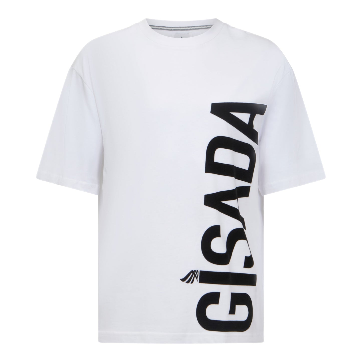 Oversized T-Shirt in Heavy Cotton with Large Side Logo Flock Print - Gisada.com