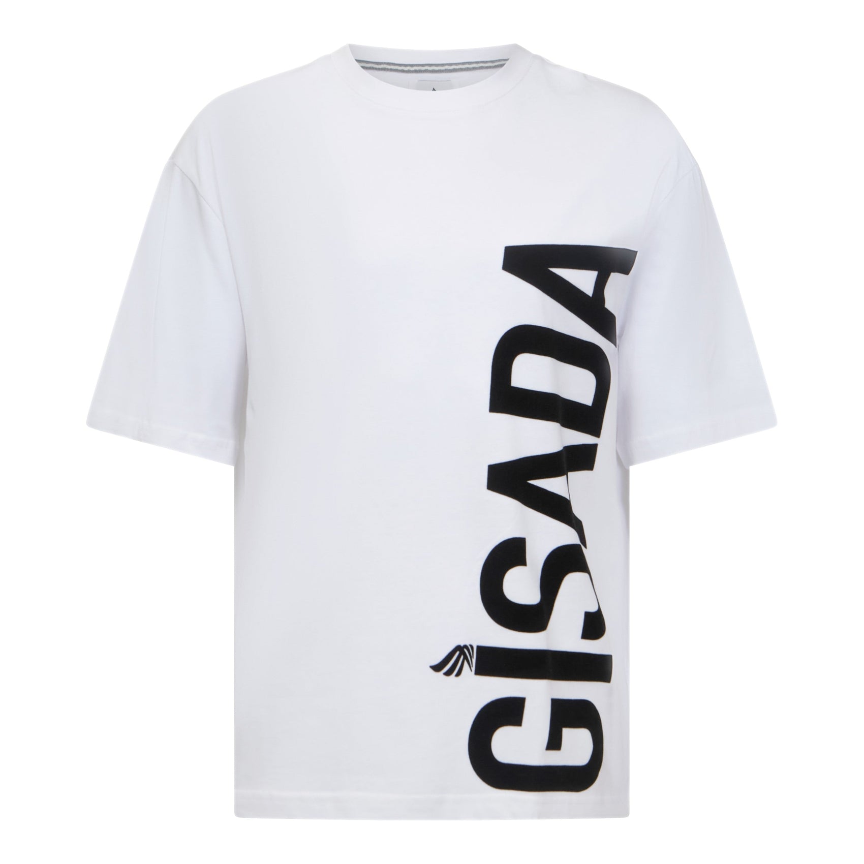 Oversized T-Shirt in Heavy Cotton with Large Side Logo Flock Print - Gisada.com