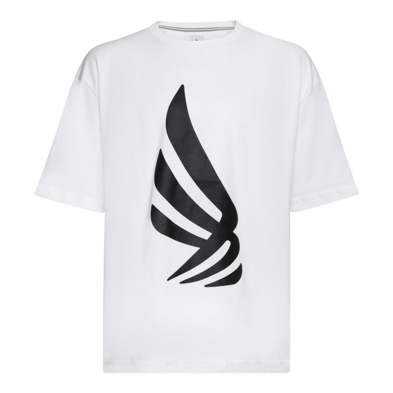 Oversized T-Shirt in Heavy Cotton with Silicon Printed Logo - Gisada.com