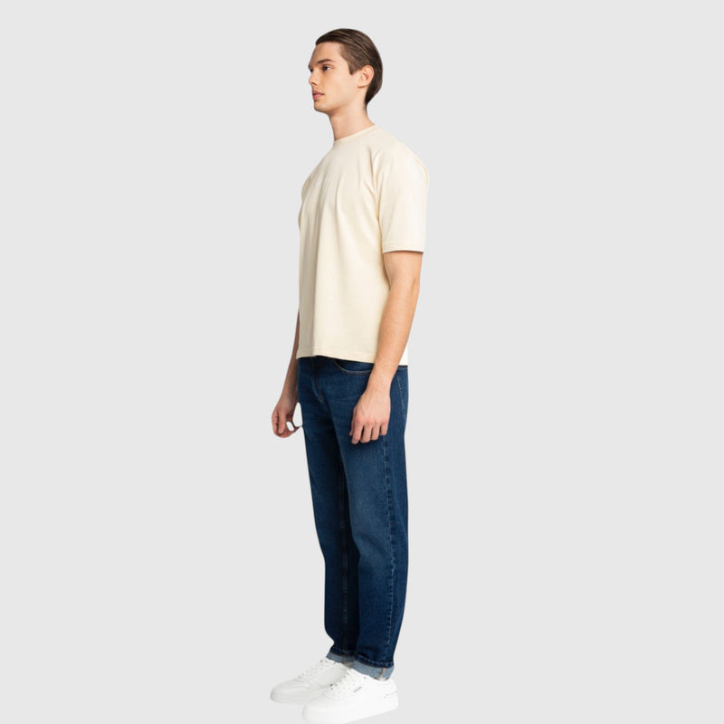 Oversized T-Shirt in Heavy Cotton with Small Central Printed Logo - Gisada.com