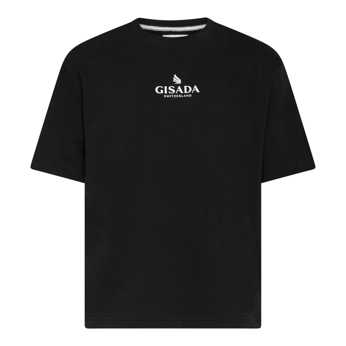 Oversized T-Shirt in Heavy Cotton with Small Central Printed Logo - Gisada.com