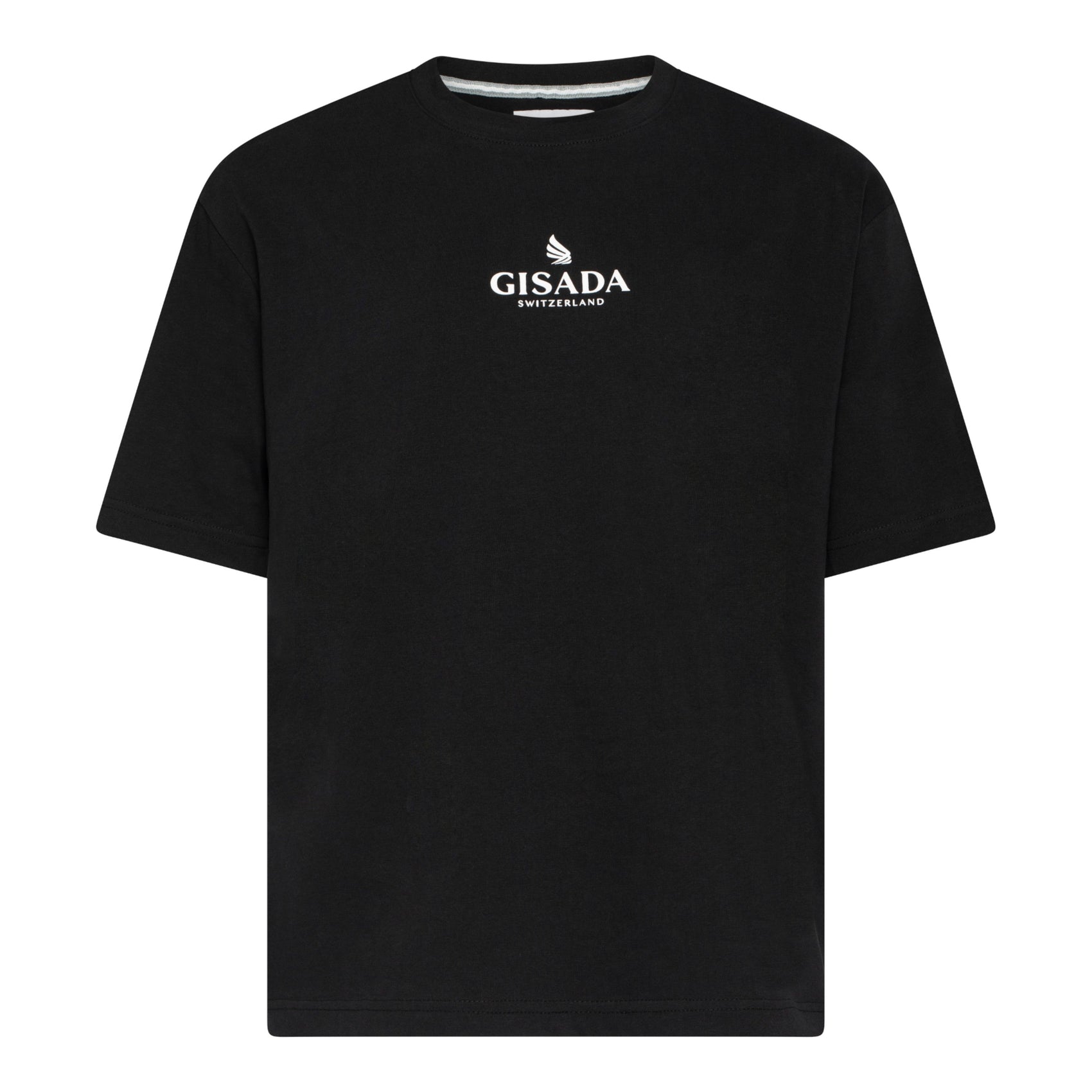Oversized T-Shirt in Heavy Cotton with Small Central Printed Logo - Gisada.com