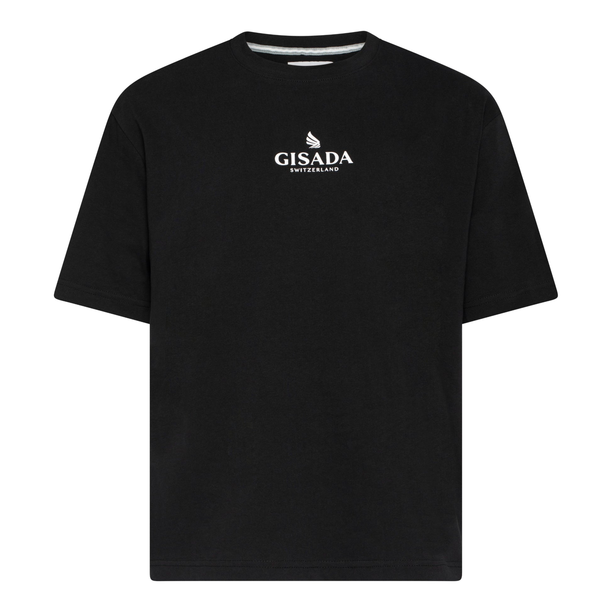 Oversized T-Shirt in Heavy Cotton with Small Central Printed Logo - Gisada.com