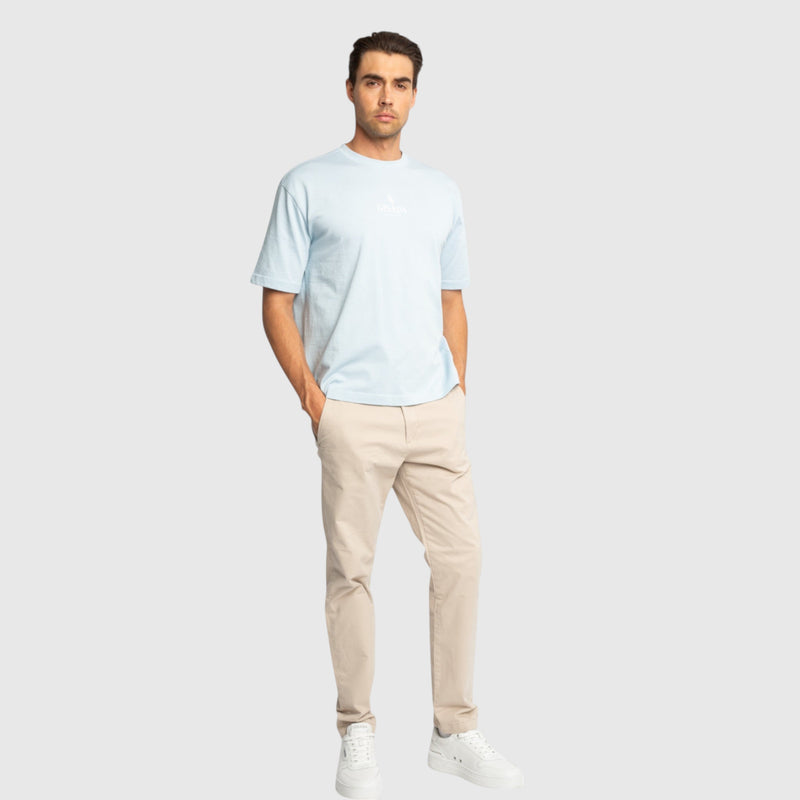 Oversized T-Shirt in Heavy Cotton with Small Central Printed Logo - Gisada.com