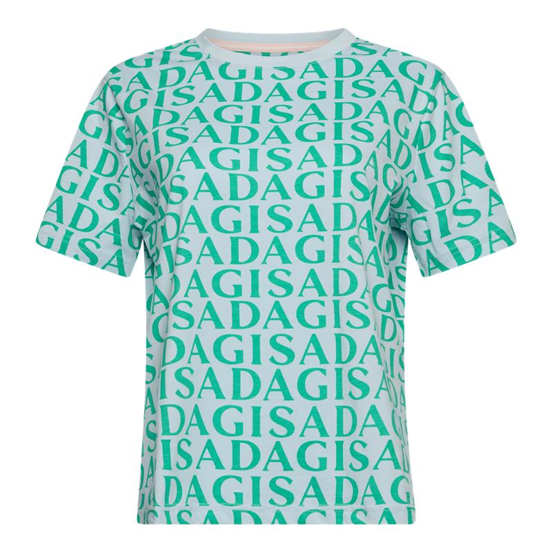Oversized T-Shirt in Jersey Cotton with Allover Print - Gisada.com