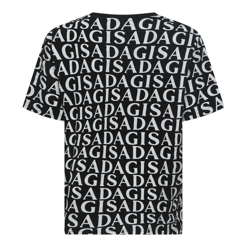 Oversized T-Shirt in Jersey Cotton with Allover Print - Gisada.com