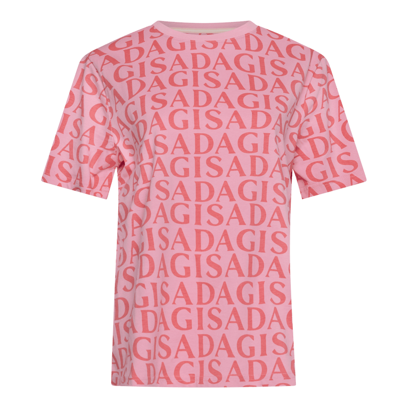 Oversized T-Shirt in Jersey Cotton with Allover Print - Gisada.com