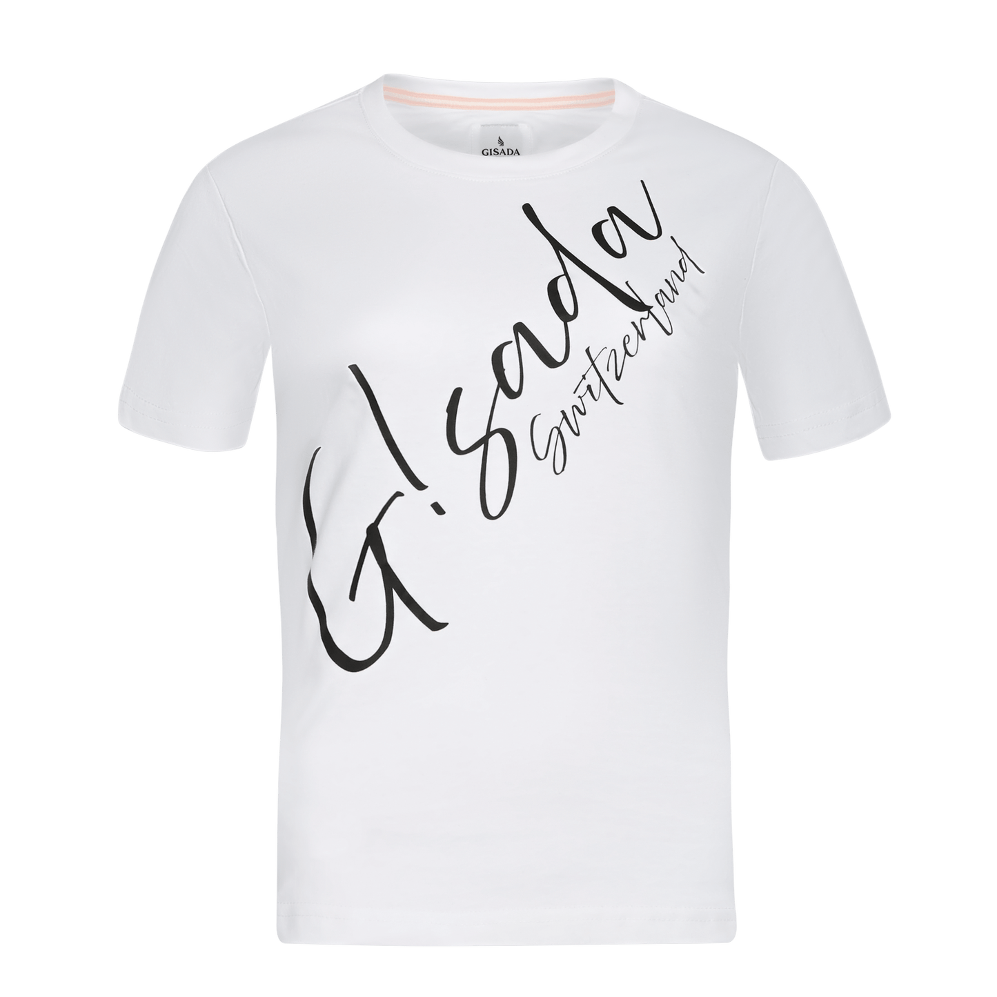 Oversized T-Shirt in Jersey Cotton with Cursive Flock Print - Gisada.com