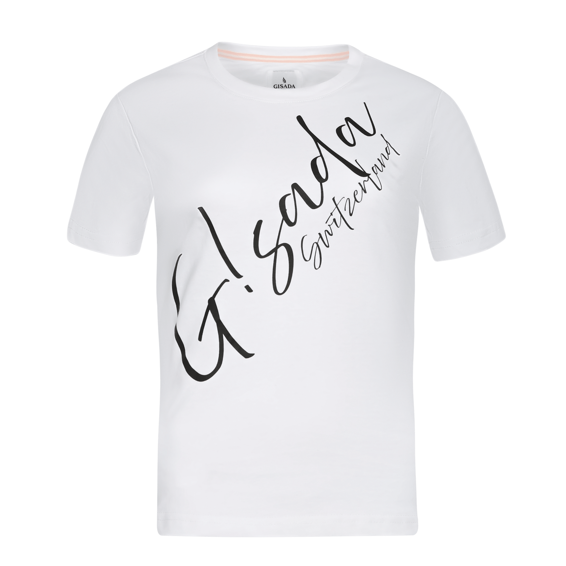 Oversized T-Shirt in Jersey Cotton with Cursive Flock Print - Gisada.com
