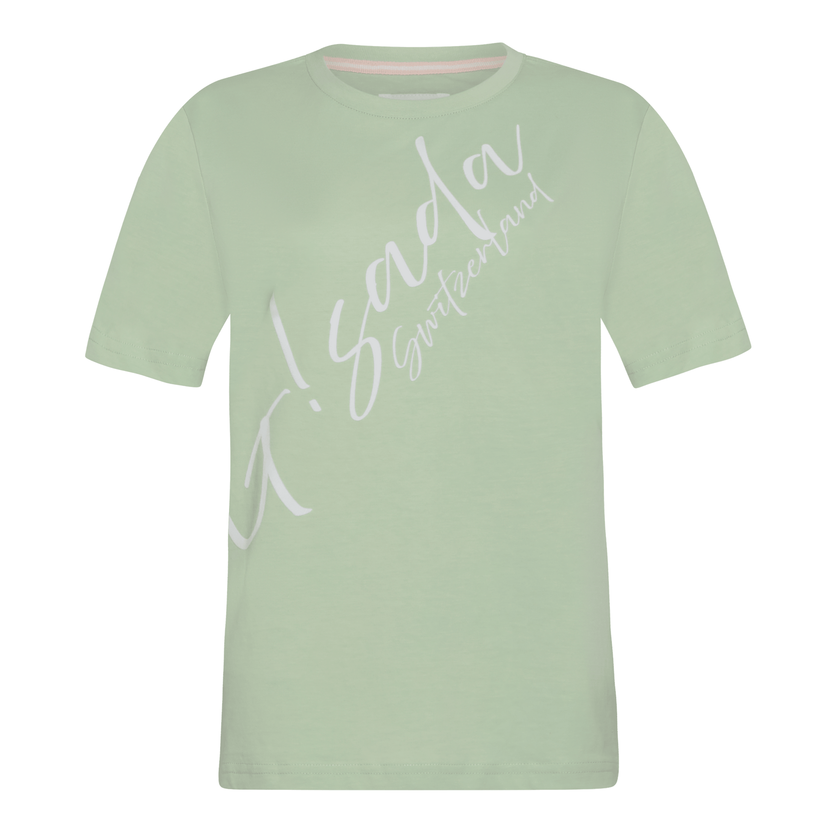 Oversized T-Shirt in Jersey Cotton with Cursive Flock Print - Gisada.com